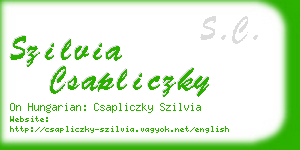 szilvia csapliczky business card